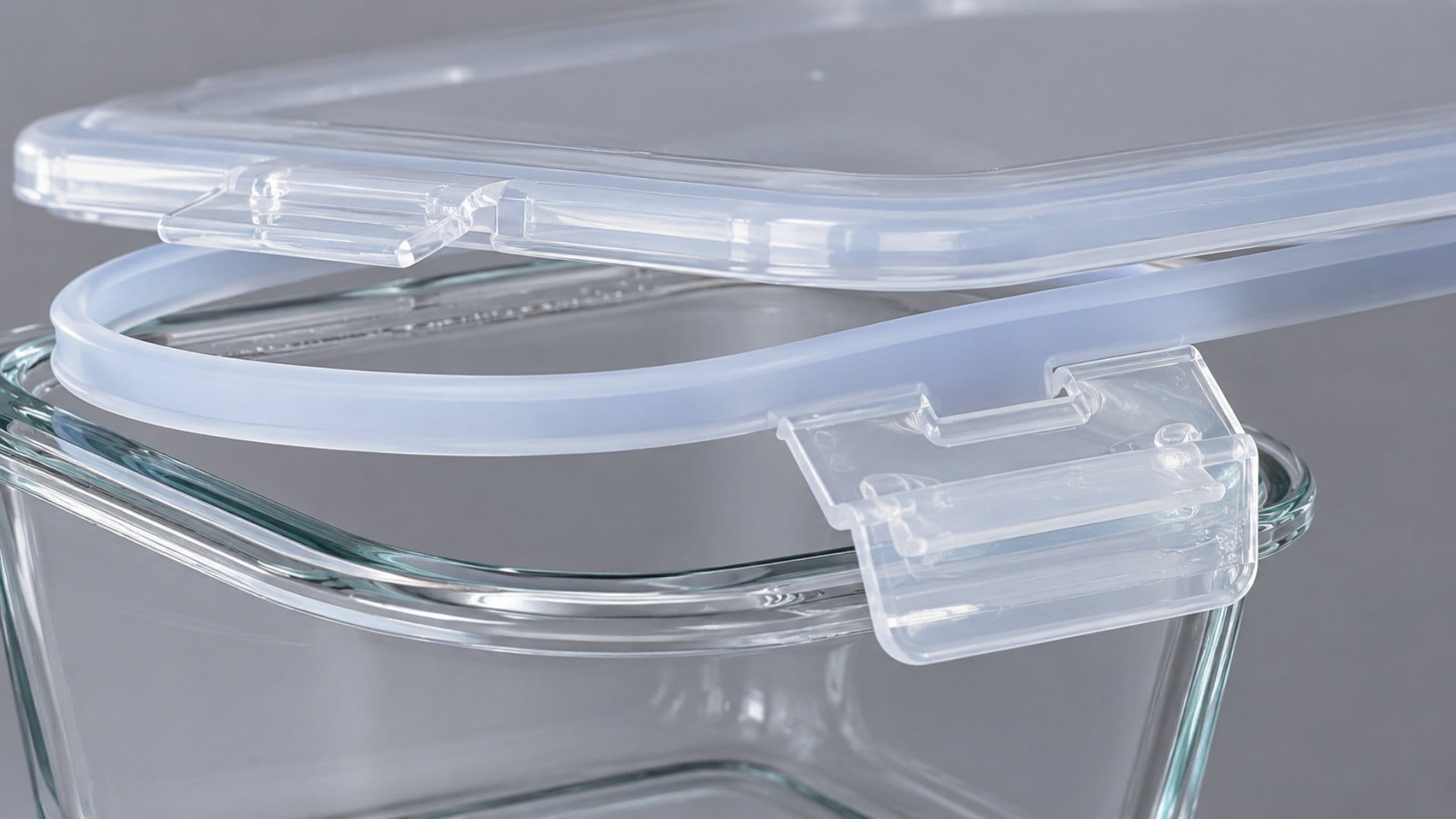 Close-up of Dealusy container snap-lock lid with silicone seal
