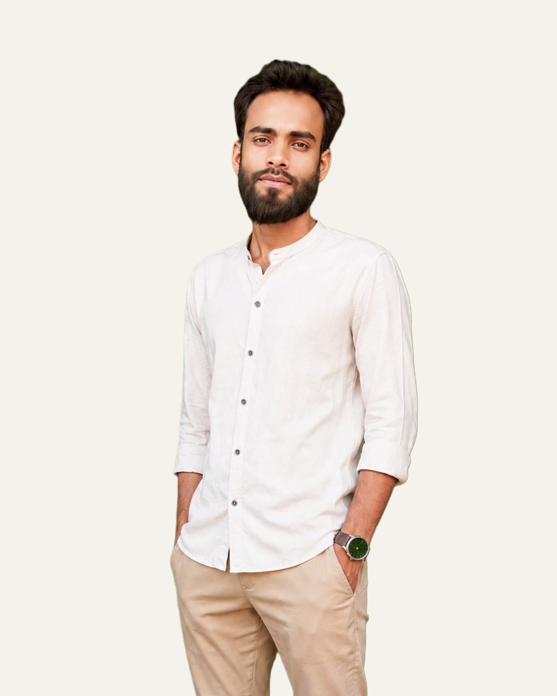 Portrait of Mustafa Ahmed Barbhuiya, founder and editor of Isrova